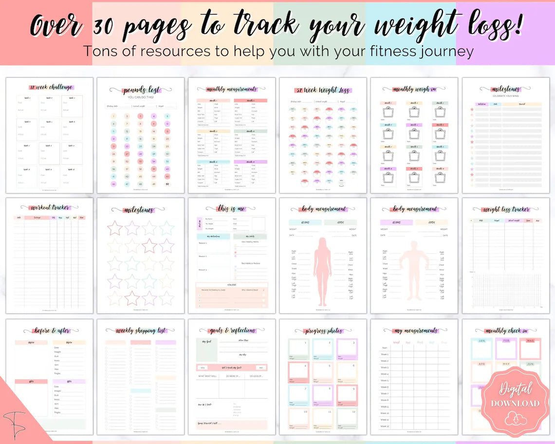 Ultimate Weight Loss Tracker & Fitness Planner